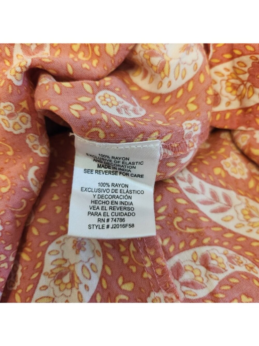 Italian Connection Pink Paisley Elastic Waist Midi Skirt MEDIUM LARGE Side Slit - Picture 7 of 7